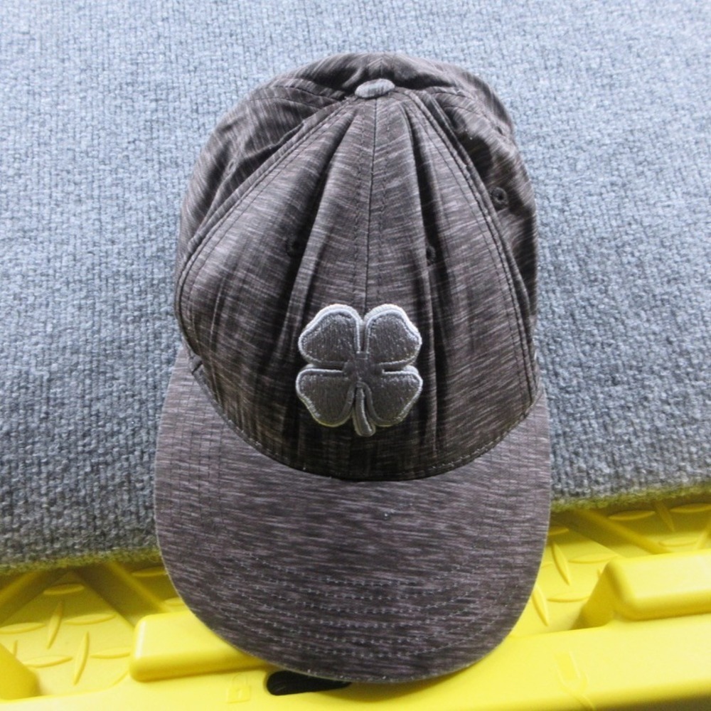 Black Clover Hat Cap Fitted Adult L‎ XL Gray Logo Golf Golfer Live Lucky Mens